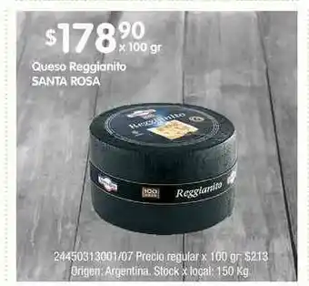 Jumbo Queso Reggianito Santa Rosa x 100gr oferta