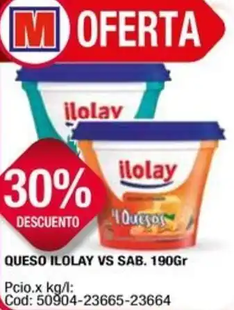 Maxiconsumo QUESO ILOLAY VS SAB. 190gr oferta