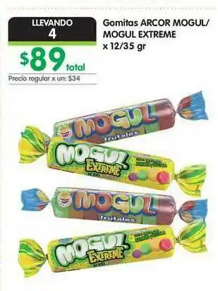 Jumbo Gomitas Arcor Mogul Mogul Extreme 12/35gr oferta
