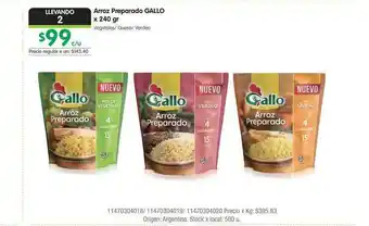 Jumbo Arroz Preparado Gallo x 240gr oferta