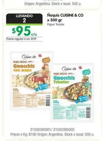 Jumbo ñoquis Cuisine & Co x 500 gr oferta