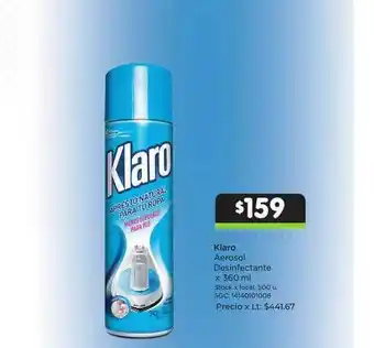 Klaro Aerosol Desinfectante x 360ml
