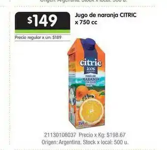 Jumbo Jugo De Naranja Citric x 750cc oferta