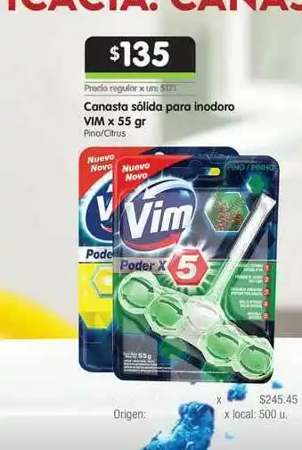 Jumbo Canasta Sólida Para Inodoro Vim x 55gr oferta