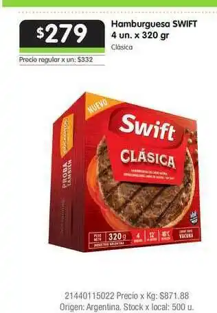 Jumbo Hamburguesa Swift x 320gr oferta