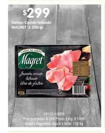 Jumbo Jamon Cocido Feteado Magret x 200gr oferta