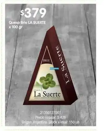 Jumbo Queso Brie La Suerte x 100gr oferta