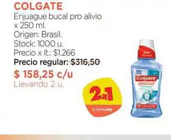 Farmacity Colgate Enjuague Bucal Pro Alivio x 250ml oferta
