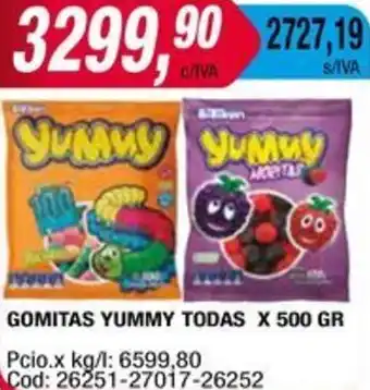 Maxiconsumo GOMITAS YUMMY TODAS X 500GR oferta