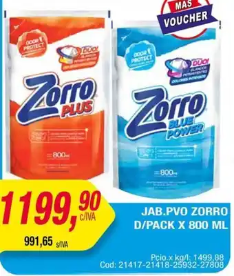 Maxiconsumo JAB.PVO ZORRO D/PACK X 800ML oferta