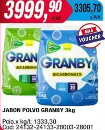 Maxiconsumo JABON POLVO GRANBY 3kg oferta