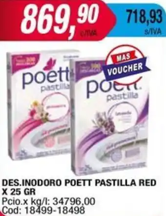 Maxiconsumo DES.INODORO POETT PASTILLA RED X 25GR oferta