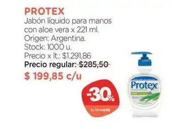 Farmacity Protex Jabón Líquido Para Manos Con Aleo Vera x 221ml oferta