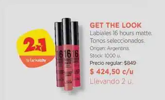 Farmacity Get The Look Labiales 16 Hours Matte oferta
