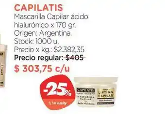 Farmacity Capilatis Mascarilla Capilar ácido Hialurónico x 170gr oferta