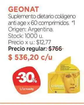 Farmacity Geonat Suplemento Dietario Colágeno Anti Age oferta