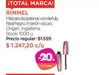 Farmacity Rimmel Máscara De Pestanas Wonderfully oferta