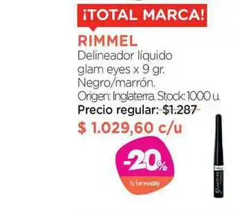 Farmacity Rimmel Delineador Liquido Glam Eyes x 9gr oferta