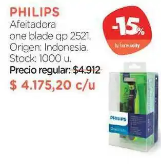 Farmacity Philips Afeitadora One Bled Qp oferta