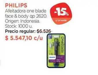 Farmacity Philips Afeitadora One Blade Face & Body Qp oferta