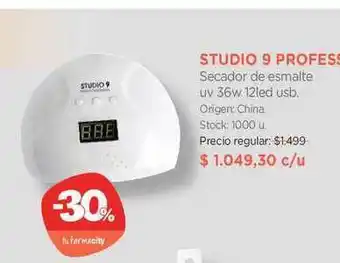 Farmacity Studio 9 Professionel Secador De Esmalte Uv 36w 12ld Usb oferta