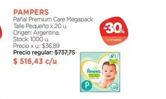 Farmacity Pampers Pañal Premium Care Megapack Talle Pequeño oferta