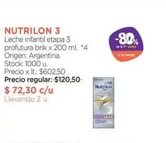 Farmacity Nutrilon 3 Leche Infantil Etapa 3 Profutura Brik 200ml oferta