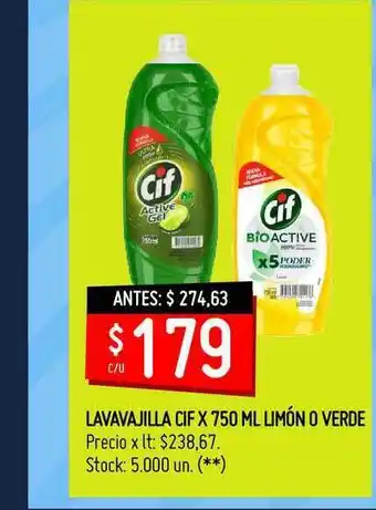 Changomas Lavavajilla Cif x 750ml oferta
