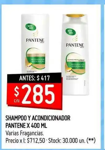 Changomas Shampoo Y Acondicionador Pantene x 400ml oferta