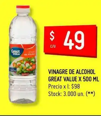 Changomas Vinagre De Alcohol Great Value x 500ml oferta