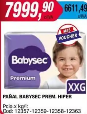 Maxiconsumo PAÑAL BABYSEC PREM. HIPER oferta