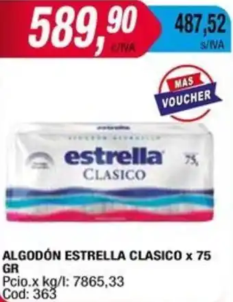 Maxiconsumo ALGODÓN ESTRELLA CLASICO x 75GR oferta
