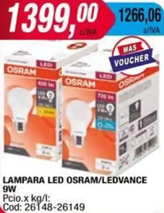 Maxiconsumo LAMPARA LED OSRAM/LEDVANCE 9W oferta