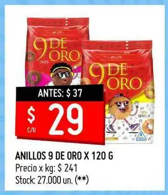 Changomas Anillos 9 De Oro x 120g oferta
