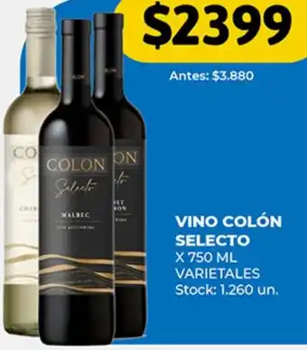 Supermercados Tadicor VINO COLÓN SELECTO X 750ML oferta