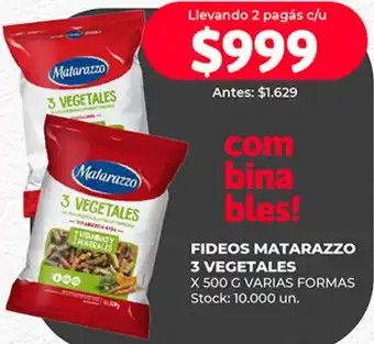 Supermercados Tadicor FIDEOS MATARAZZO 3 VEGETALES X 500G oferta