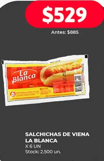 Supermercados Tadicor SALCHICHAS DE VIENA LA BLANCA X 6 UN oferta