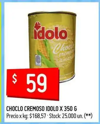 Changomas Choclo Cremoso Idolo 350g oferta