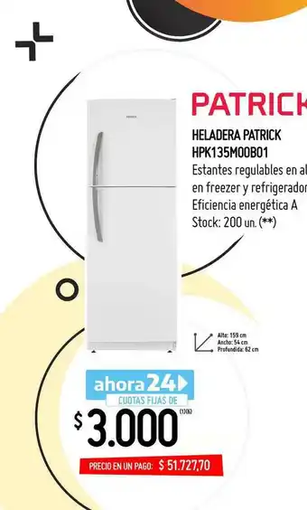 Changomas Heladera Patrick Hpk135m00b01 oferta