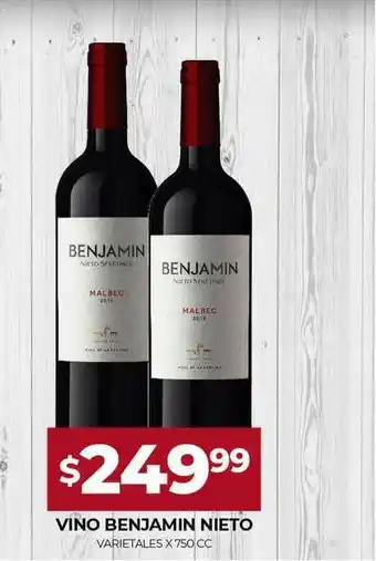 Supermercados Tadicor Vino Benjamin Nieto x 750cc oferta