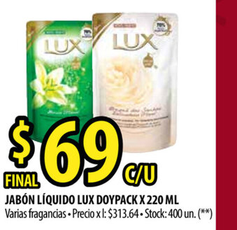 Punto Mayorista Lux Jabón Líquido Doypack x 220ml oferta