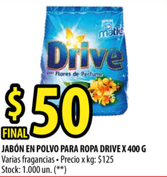 Punto Mayorista Drive Jabón en Polvo para Ropa x 400g oferta