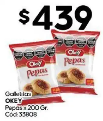 Diarco Galletitas OKEY Pepas x 200gr oferta