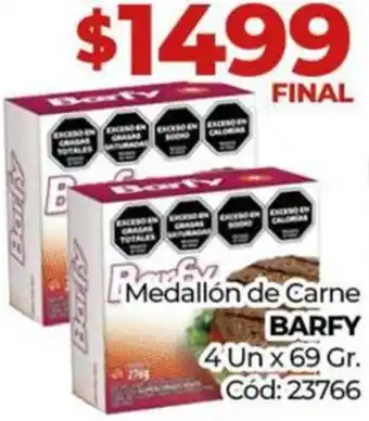 Diarco Medallón de Carne BARFY 4 Un x 69gr oferta