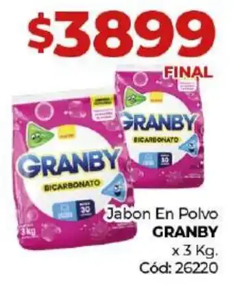 Diarco Jabon En Polvo GRANBY x 3kg oferta