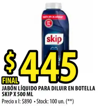 Punto Mayorista Skip Jabón Líquido para Diluir en Botella x 500ml oferta