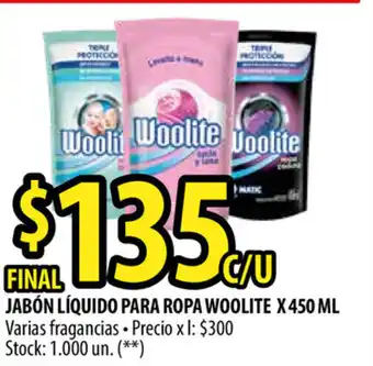 Punto Mayorista Woolite Jabón Líquido para Ropa x 450ml oferta