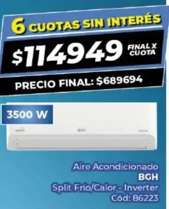 Diarco Aire Acondicionado BGH Split Frio/Calor-Inverter oferta