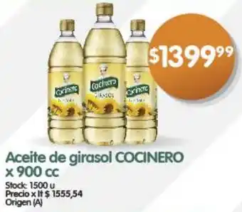 Supermercados Buenos Días Aceite de girasol COCINERO x 900cc oferta