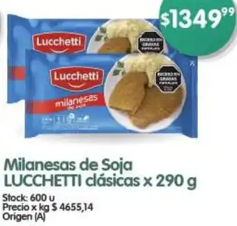Supermercados Buenos Días Milanesas de Soja LUCCHETTI clásicas x 290g oferta